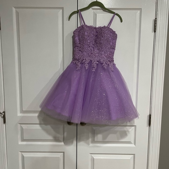 Mon Cheri mitzvah dress- worn once perfect condition. Lilac. - Picture 1 of 2